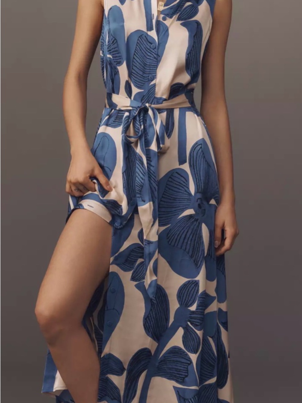 Anthropologie Corey Lynn Calter Sleeveless Floral Tie-Waist Maxi Dress Small NWT